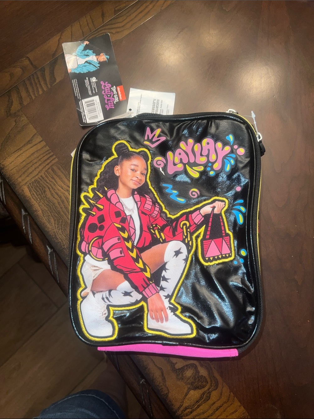 Nickelodeon Black Bag with Pink, Yellow & Blue Graphic